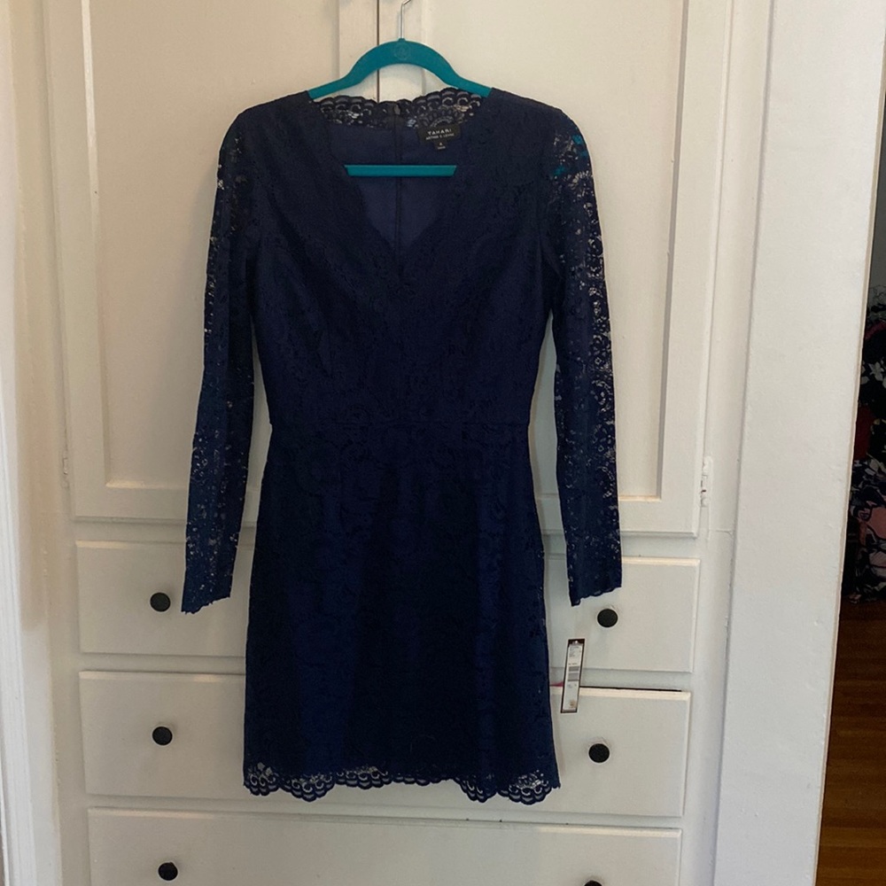 Blue Lace Tahari dress